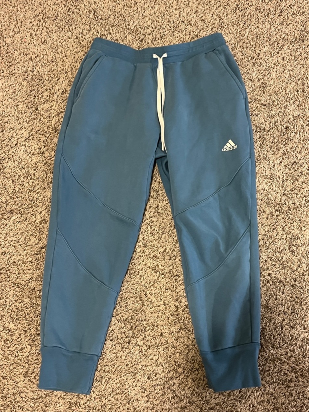 adidas Blue Teal Jogger Sweatpants with Drawstring
